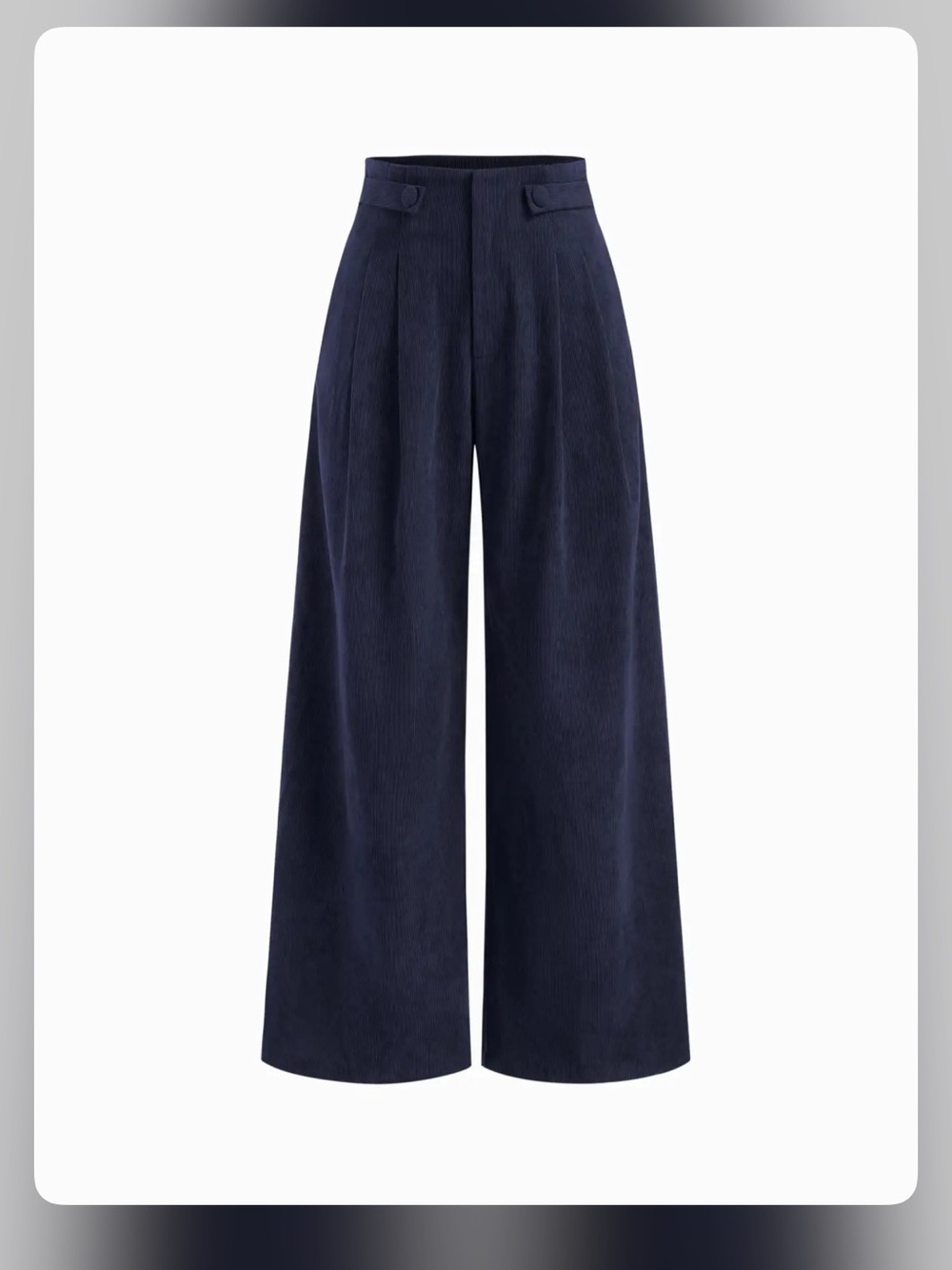 Cider CORDUROY MID RISE PLEATED WIDE LEG TROUSERS S WC19-12